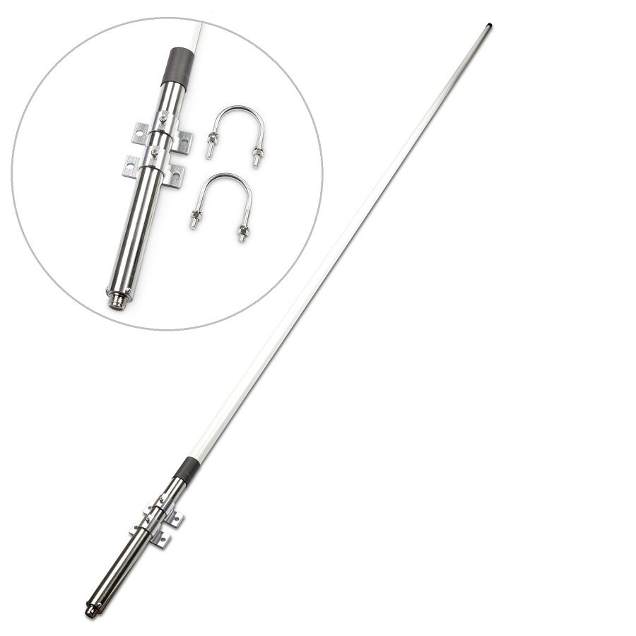 Moonraker Marine-500 High-Gain VHF Marine Antenna 6.5dBi, 100W, 156-163MHz, 225cm, Mast Clamp, SO-239