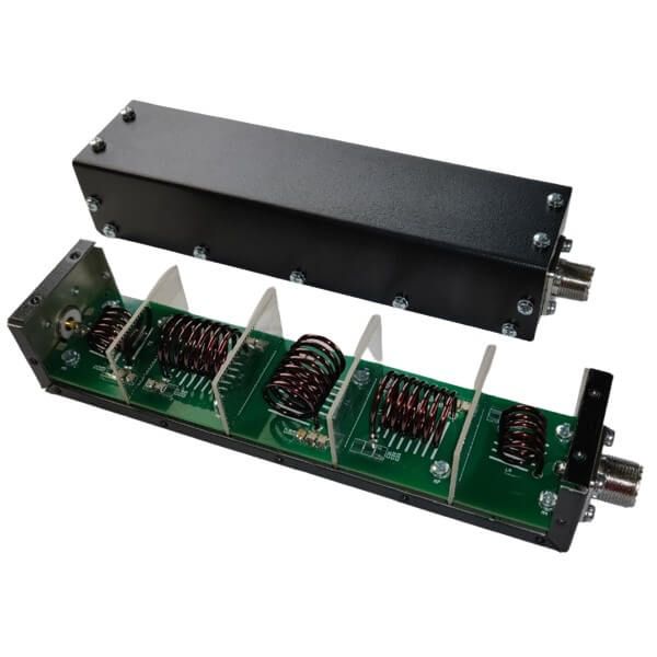 RM Italy Low Pass Filter, 36MHz Cutoff, 1200W SSB, 9-Pole Chebyshev, SO-239