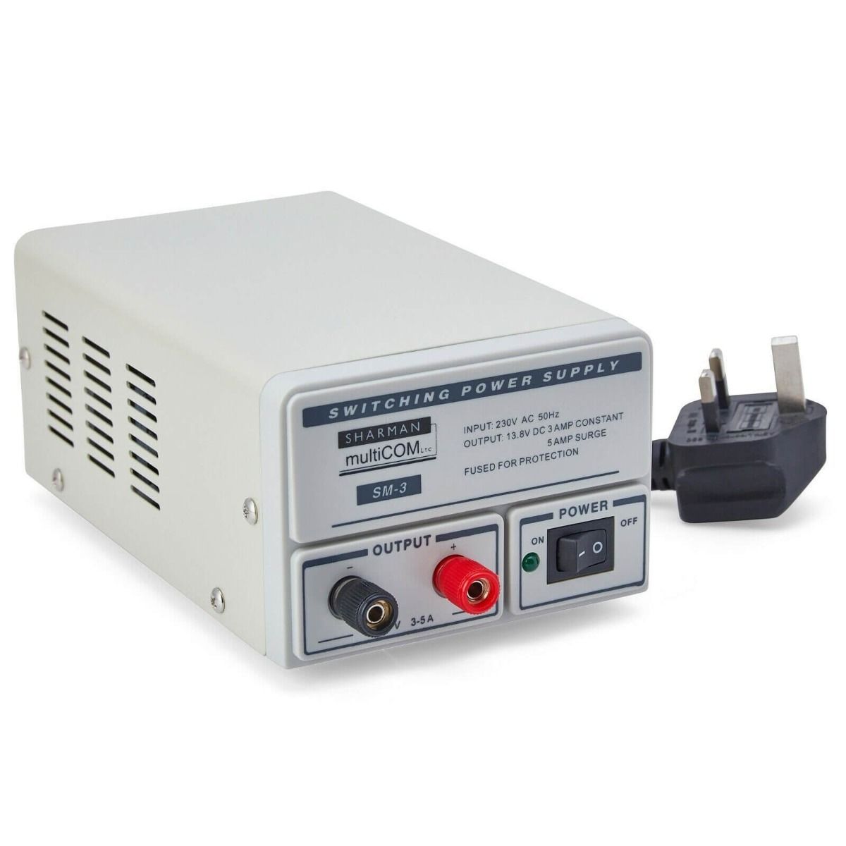 SM-3 Switch Mode Power Supply 13.8V, 3A/5A, 240V Input, 2-Year Warranty