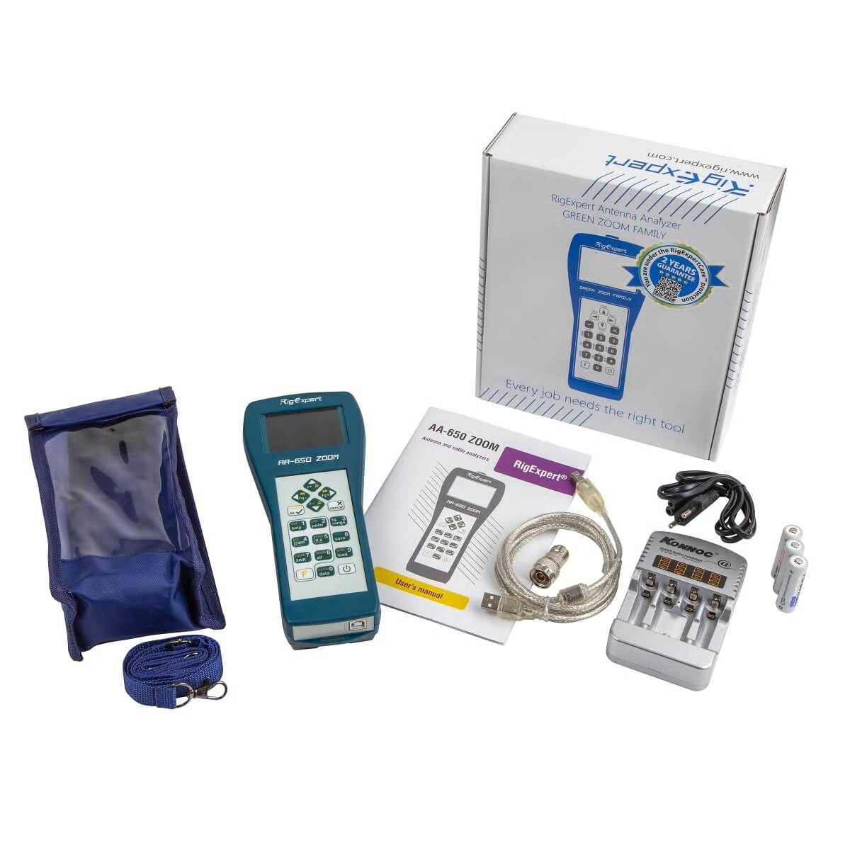 RigExpert AA-650 ZOOM Antenna & Cable Analyser 0.1-650 MHz, SWR, TDR, N Connector