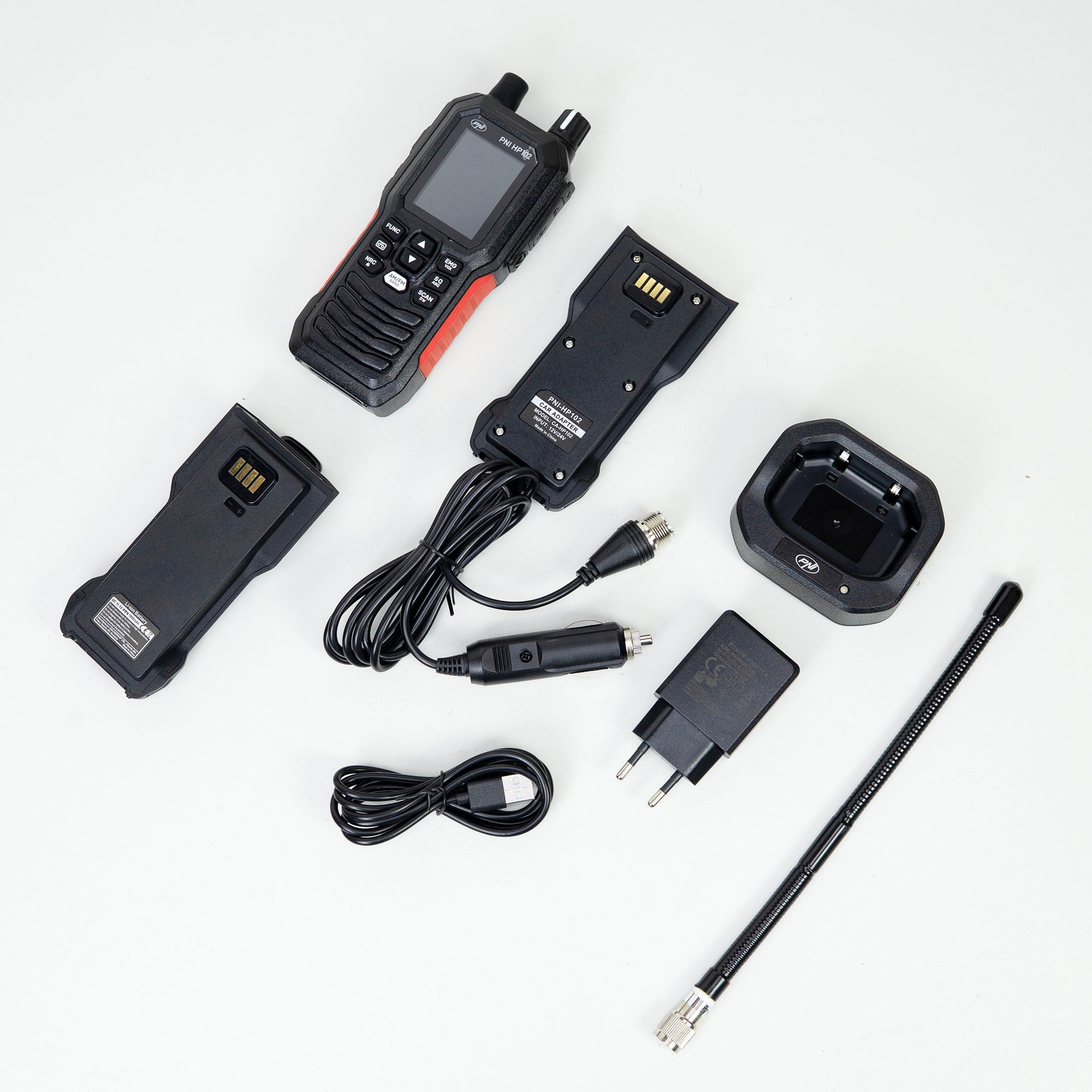 PNI Escort HP-102 Handheld CB Radio Multi-Standard, 4W AM/FM, VOX, USB-C, Colour LCD