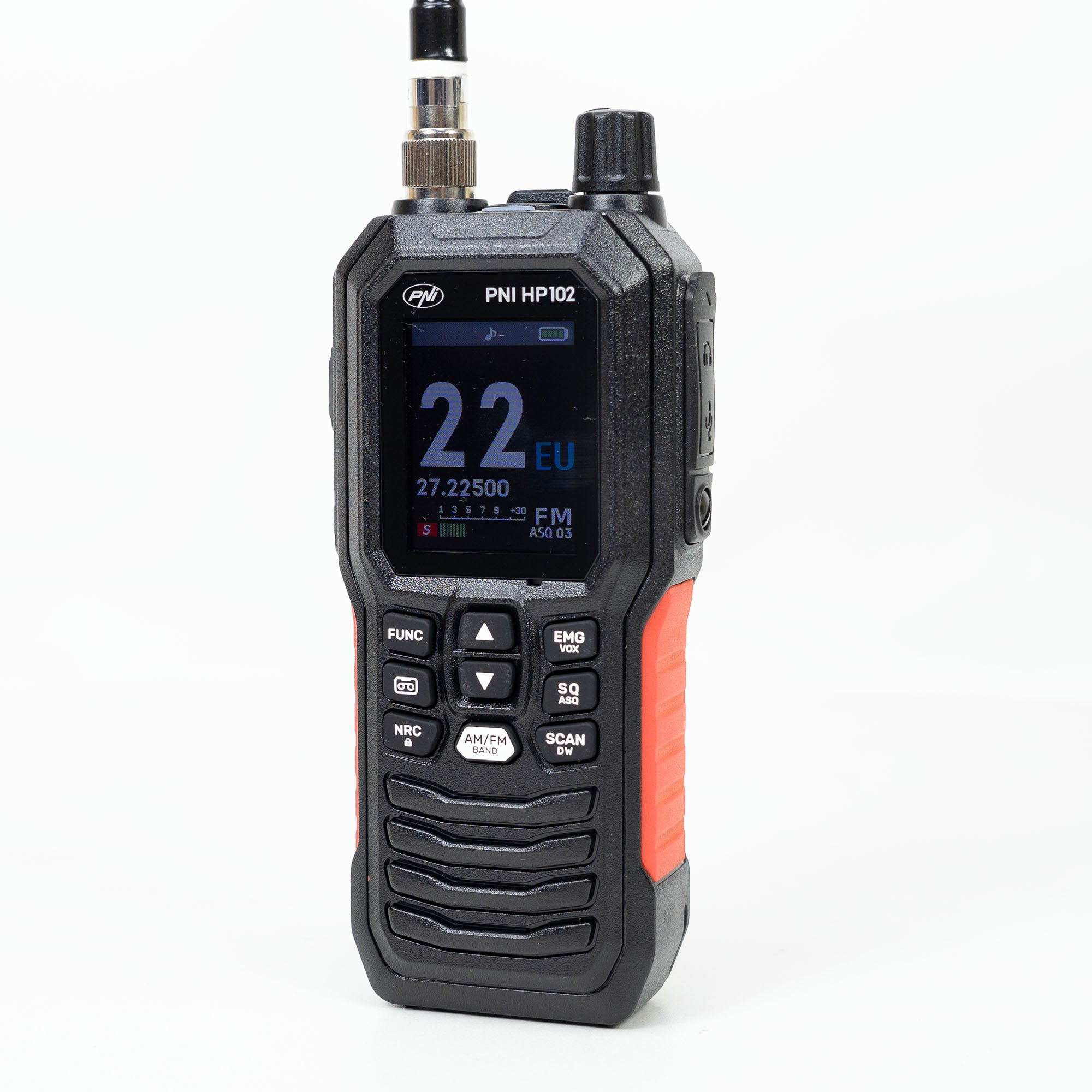 PNI Escort HP-102 Handheld CB Radio Multi-Standard, 4W AM/FM, VOX, USB-C, Colour LCD