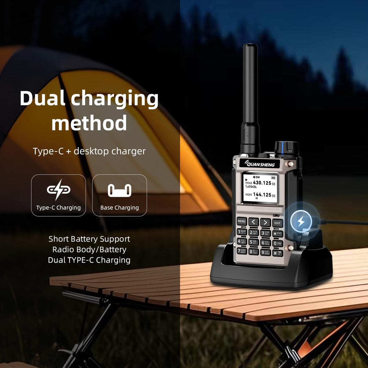 Quansheng UV-K1(8) Mini Kong 5W VHF/UHF Handheld Radio 1400mAh