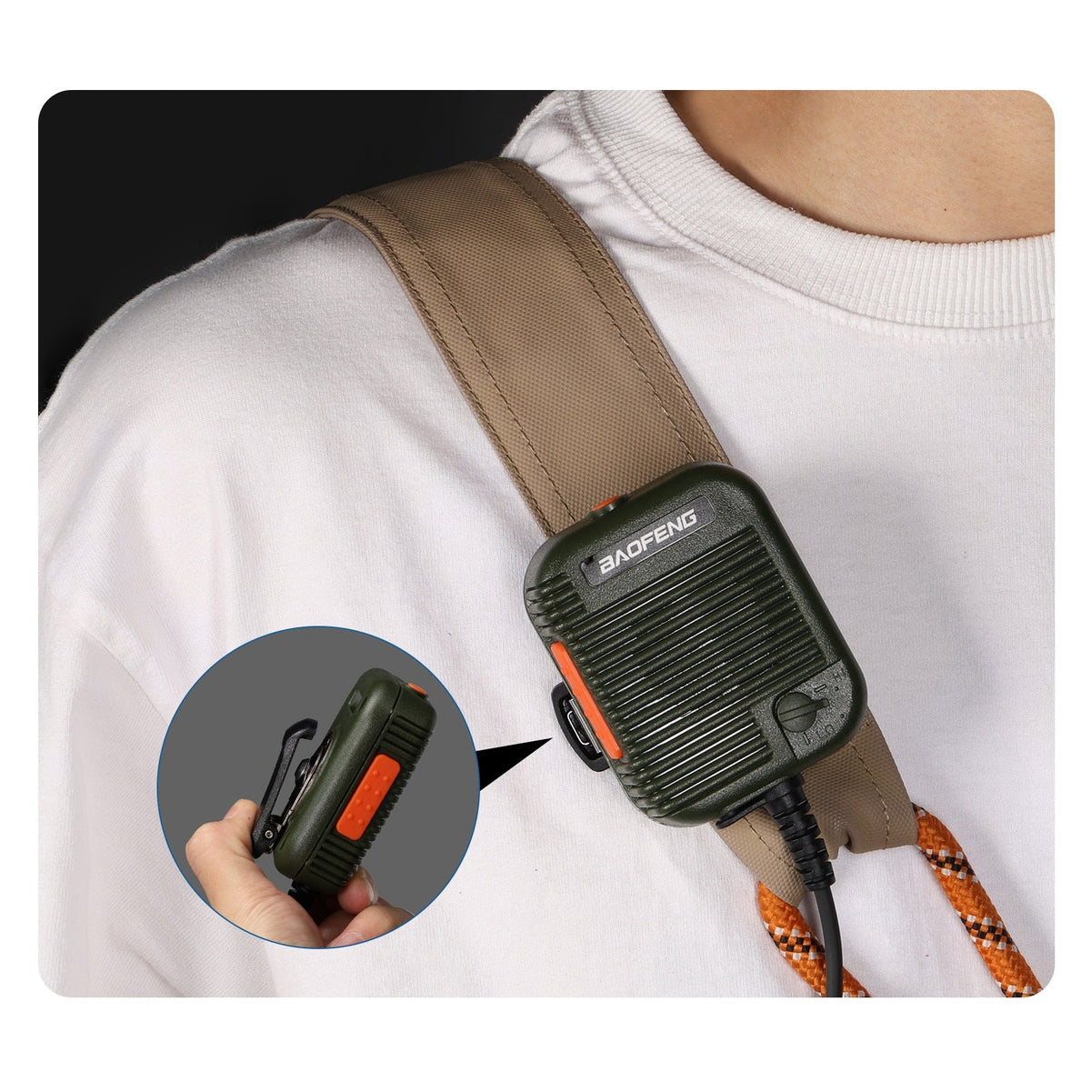 Baofeng BS-UV25 Tactical Speaker Microphone with 2-Pin Plug