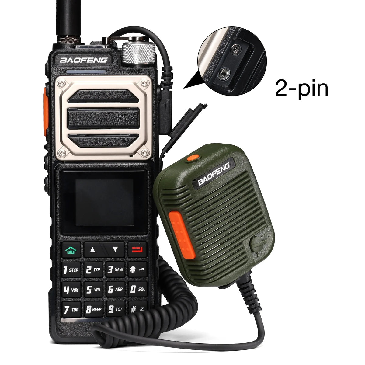 Baofeng BS-UV25 Tactical Speaker Microphone with 2-Pin Plug