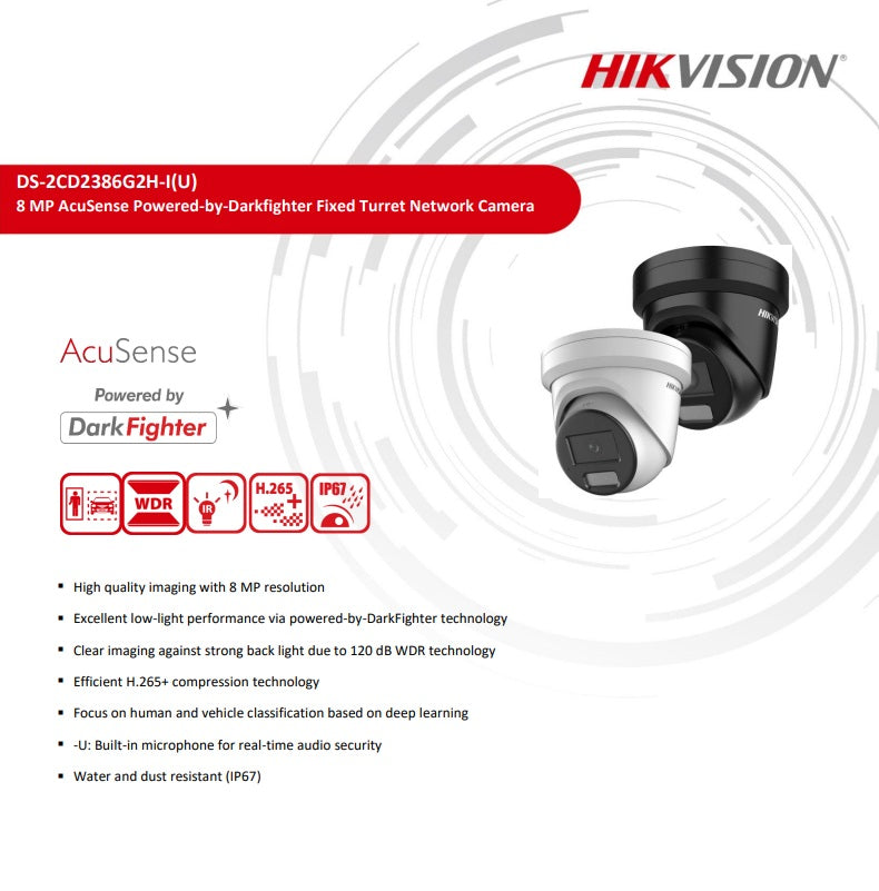 HIKVISION 8MP DarkFighter Fixed Turret IP Camera