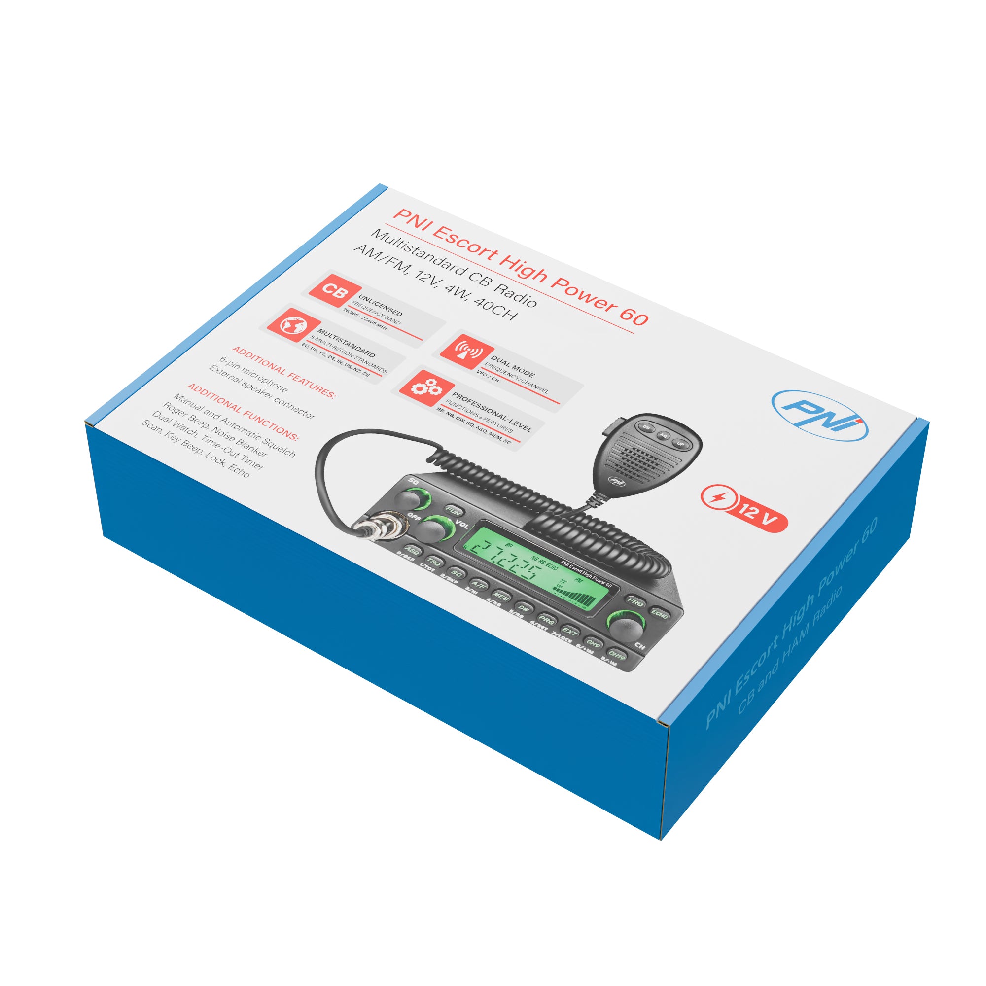 PNI Escort 60 Multistandard, FM/AM, 12V, ASQ, RF Gain