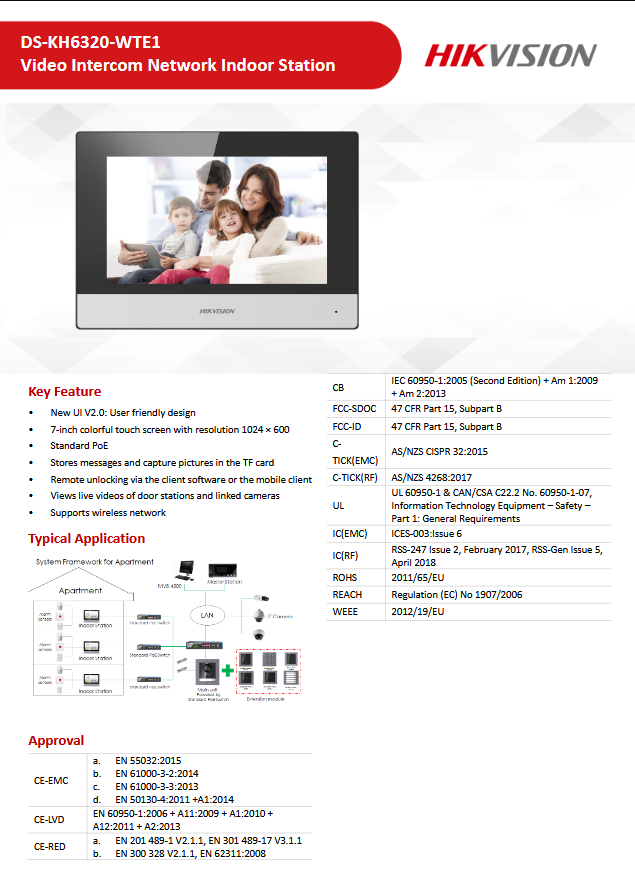 HIKVISION Video Intercom Indoor Station 7