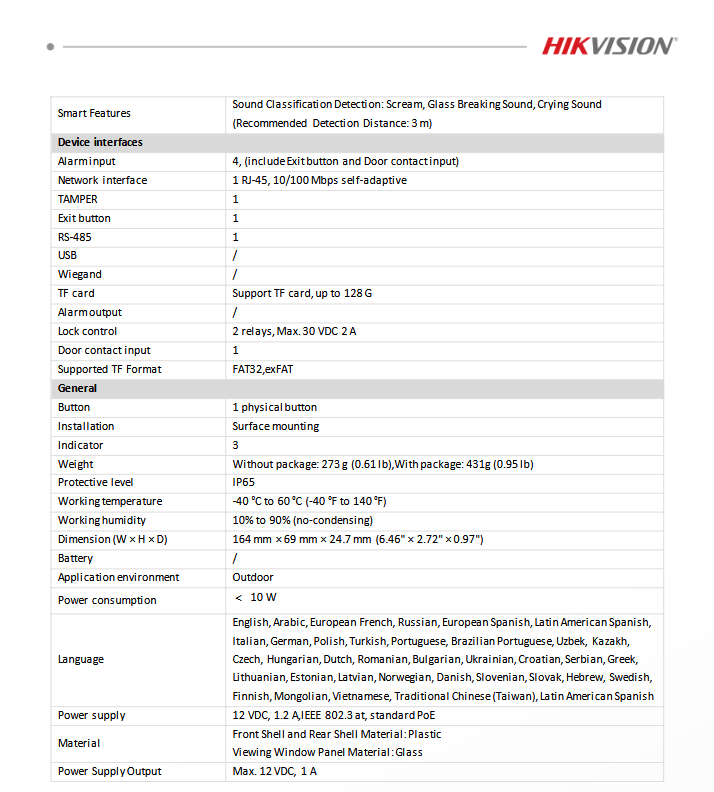 HIKVISION 4MP Villa Door Station