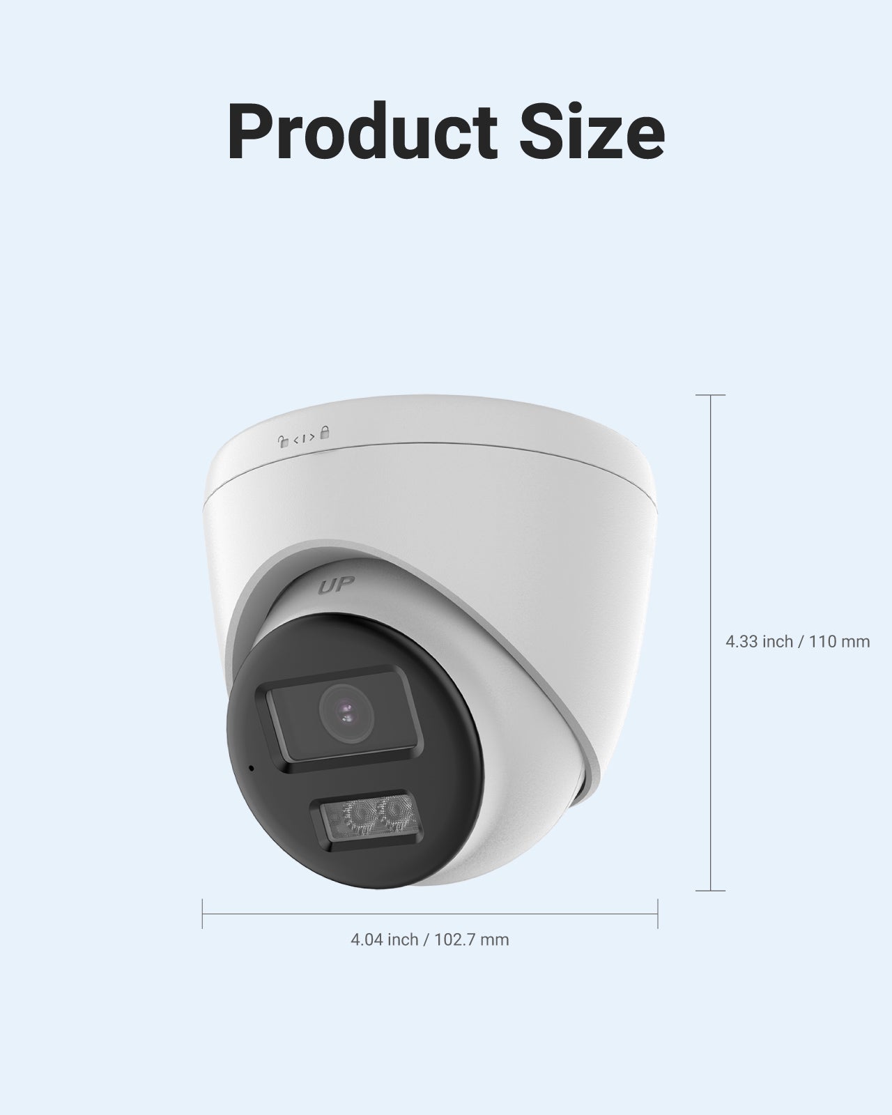 Hizone pro – Smart Hybrid Light ColorVu Two-Way Audio Fixed Turret Camera T259W-HT 3K 5MP, 2960×1665 @ 20 fps (White)