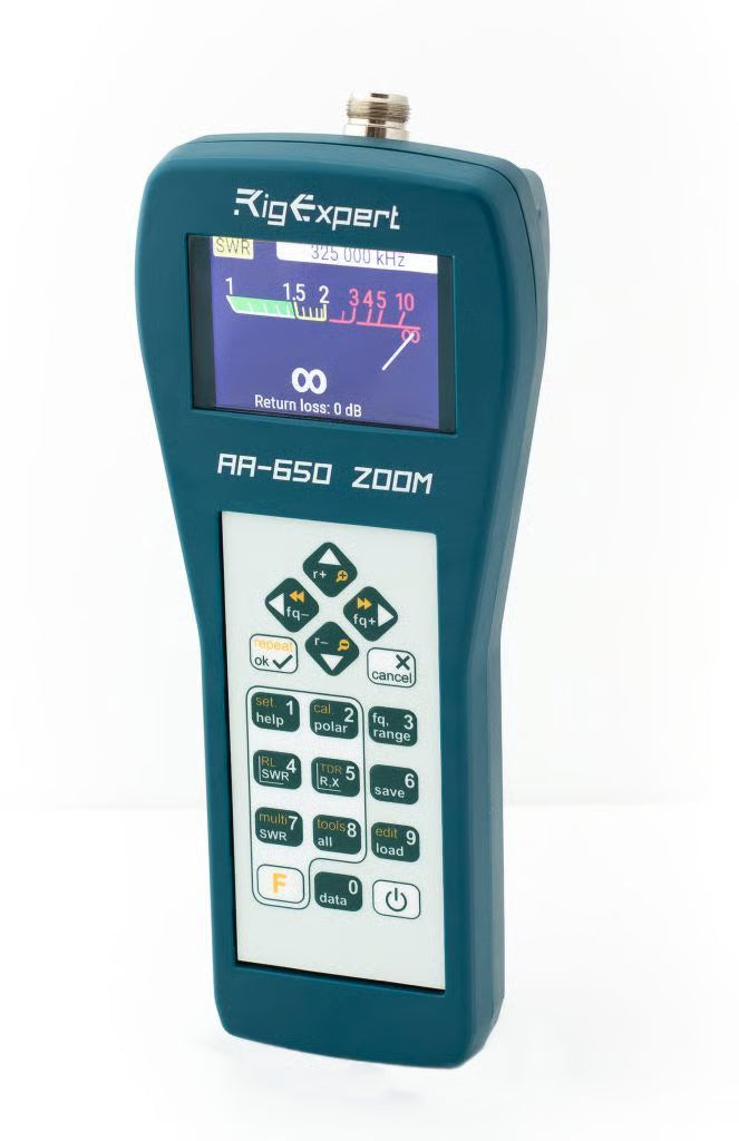 RigExpert AA-650 ZOOM Antenna & Cable Analyser 0.1-650 MHz, SWR, TDR, N Connector