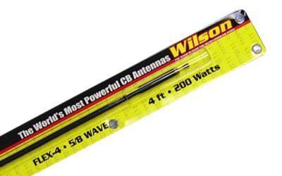 Wilson Silver Load 4ft Flexible Fibreglass CB Antenna Whip, Tuneable Tip, 200W, 3/8