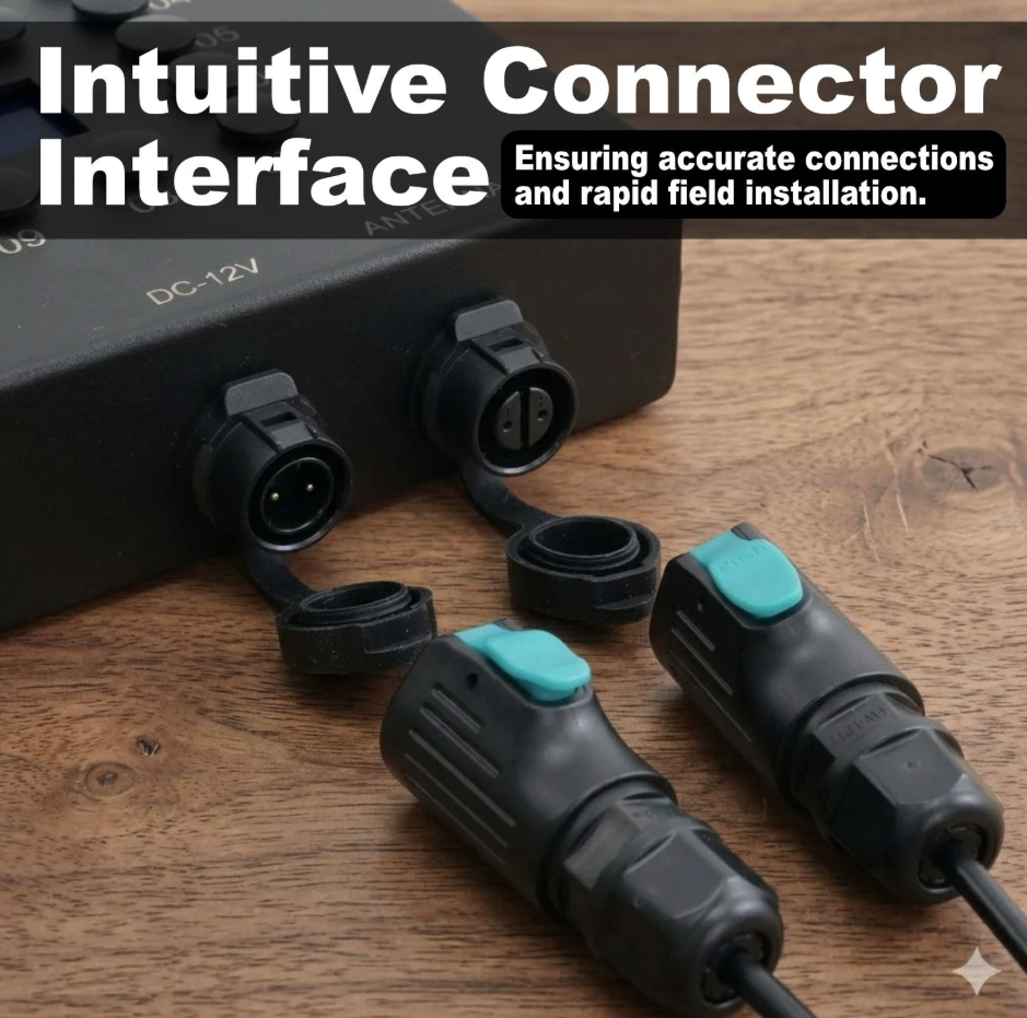 Gabil GRA-AT330T controller power and antenna cable connections