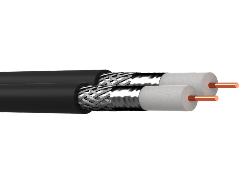 TWIN BLACK PVC SATELLITE CABLE