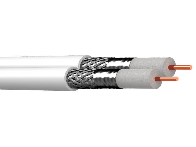 TWIN WHITE PVC SATELLITE CABLE