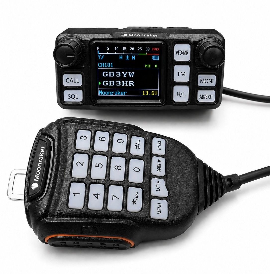 Moonraker Metis Dual Band FM Mobile Transceiver – 25W VHF/20W UHF, UK Repeaters Pre-Programmed