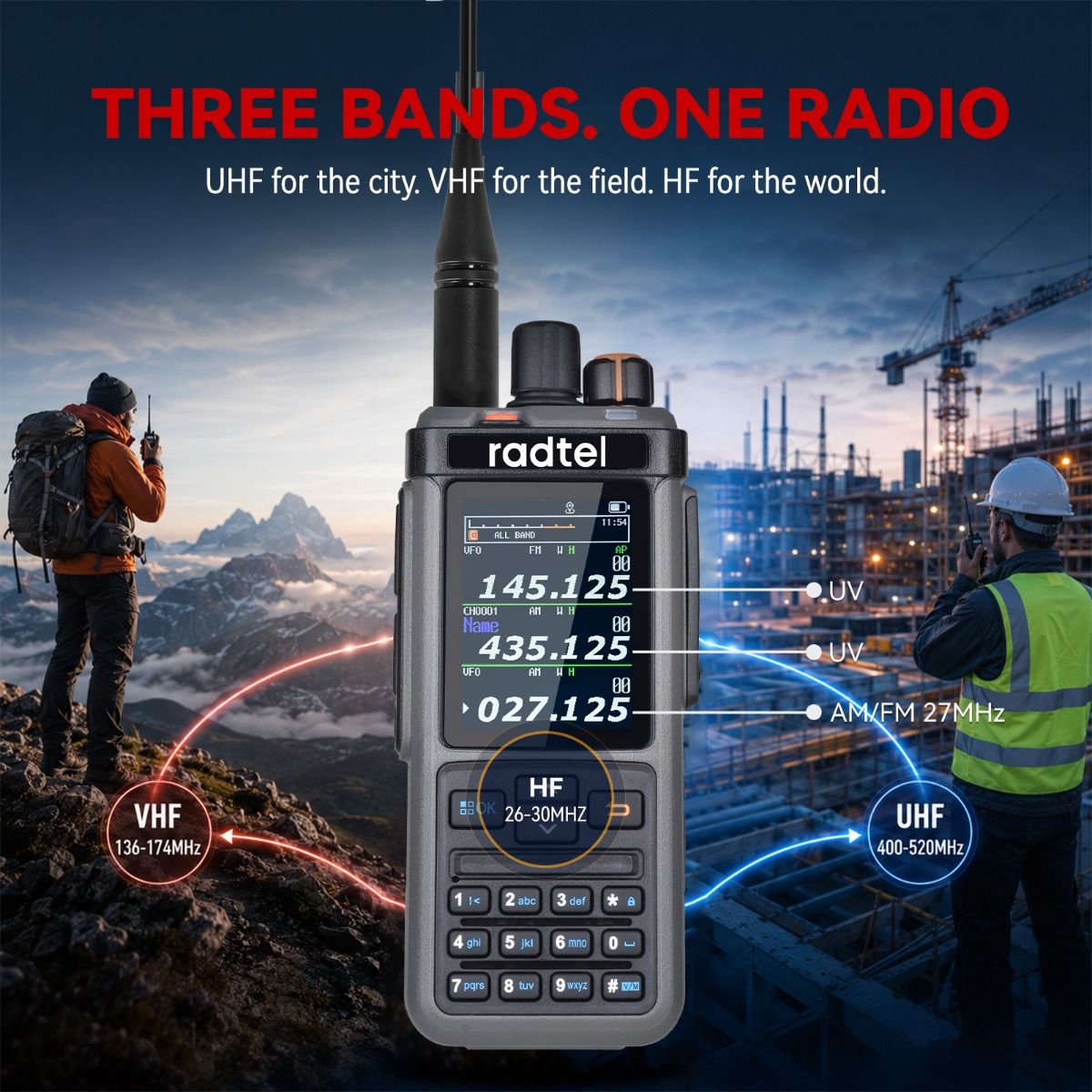 Radtel RT-1000 Pro Quad-Band Handheld Transceiver