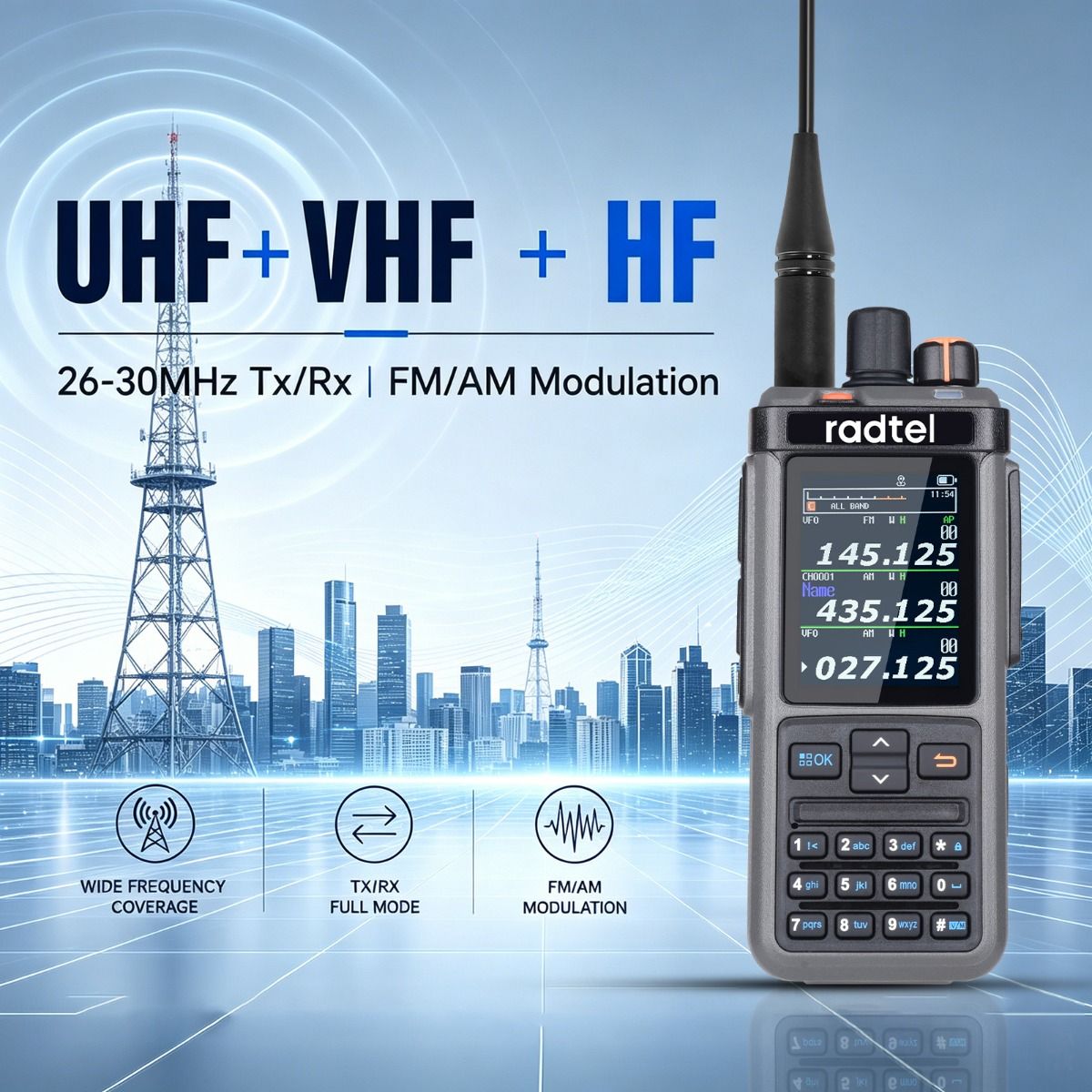 Radtel RT-1000 Pro Quad-Band Handheld Transceiver