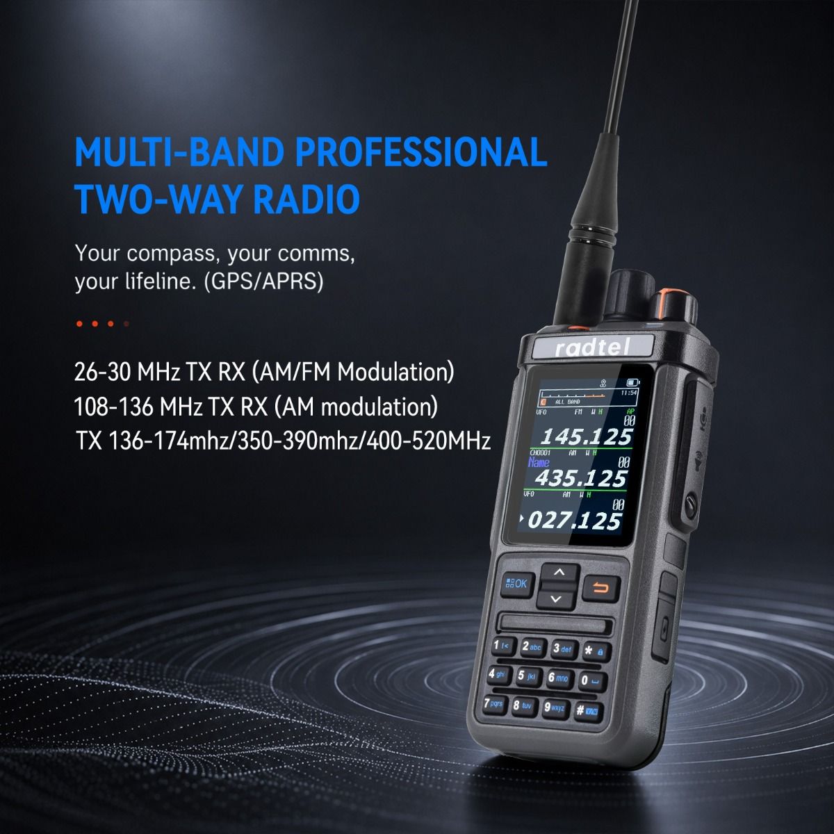 Radtel RT-1000 Pro Quad-Band Handheld Transceiver