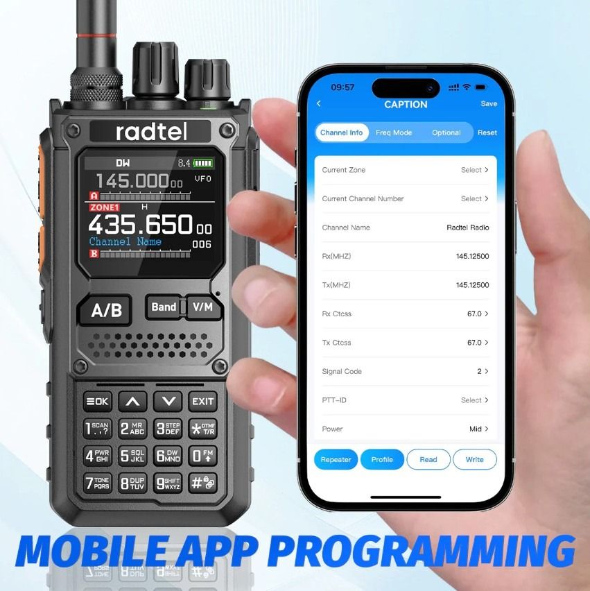 Radtel RT-920 Dual Band Handheld with Wideband RX Walkie Talkie