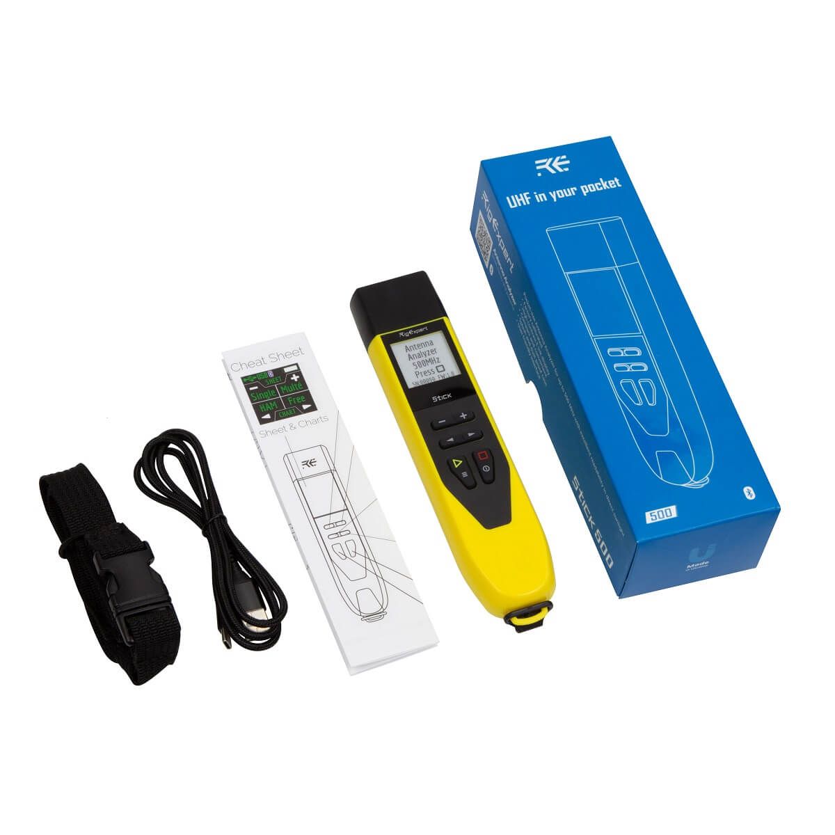 RigExpert Stick 500 Antenna & Cable Analyser 0.1-500 MHz, 16hr Battery, Bluetooth