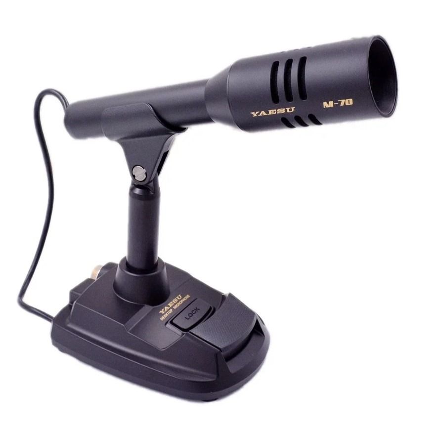 Yaesu M-70 Desktop Condenser Microphone Dual 8-Pin, 30-17000Hz, Low-Cut Filter, Isolation Transformer, For Yaesu HF Radios